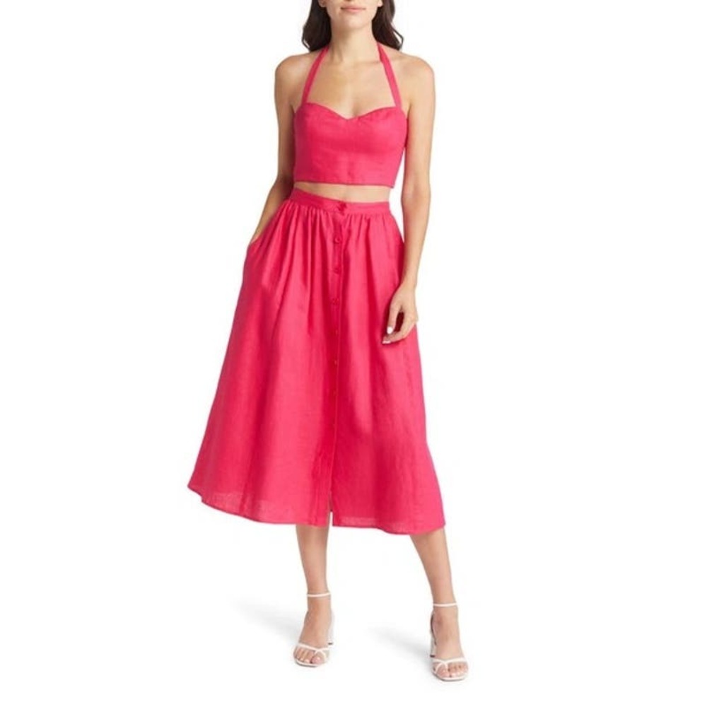Reformation Orzo Linen Two Piece Set Dress, size 8 - Picture 1 of 10